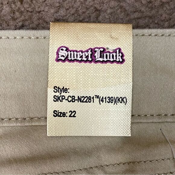 SWEET Look size 22‎ Gold tan stretch cropped skinny jean Capri pants - Picture 5 of 6